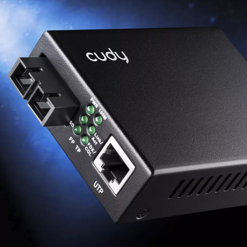 Cudy MC100SA-20 võrgumeediumimuundur 100 Mbit/s 1310 nm Single-mode Must