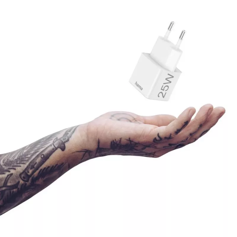 Hama 00201652 laadija 220V USB-C PD/Qualcomm 25W valge