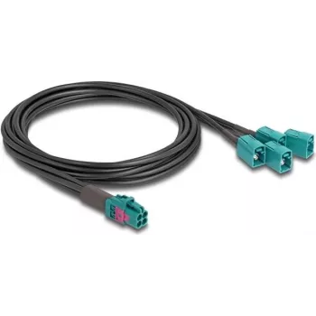 DeLOCK 90118 koaksiaalkaabel 1 m Mini FAKRA Z 4 x FAKRA Z must - sinine (90118)