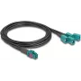 DeLOCK 90118 koaksiaalkaabel 1 m Mini FAKRA Z 4 x FAKRA Z must - sinine (90118)