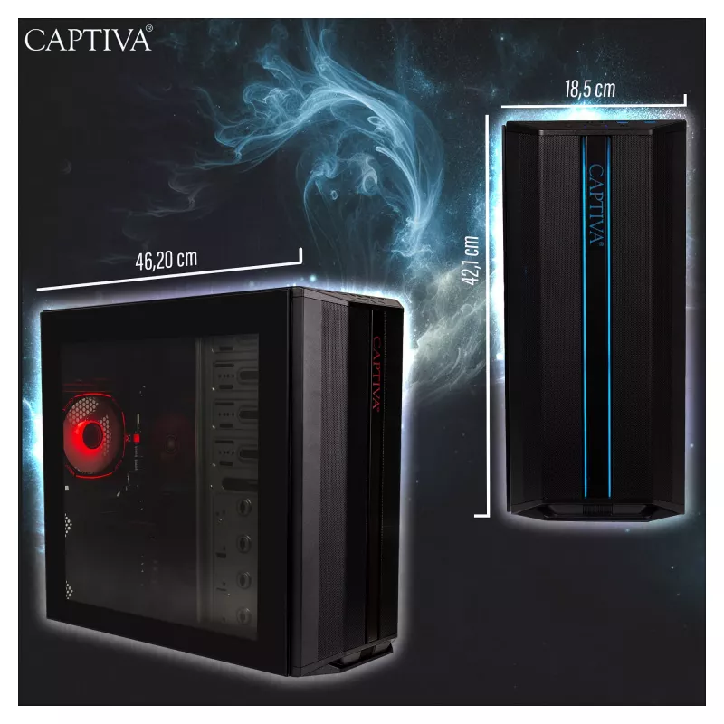 Captiva Advanced Gaming R98-206 Lauaarvuti AMD Ryzen 7 5700X, 32GB RAM, 1TB M.2 SSD, Nvidia GeForce RTX 5060, Wi-Fi 6, Windows 11 (98206)