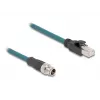 DeLOCK 60077 kaabliadapter M12 RJ-45 Must - türkiissinine (60077)