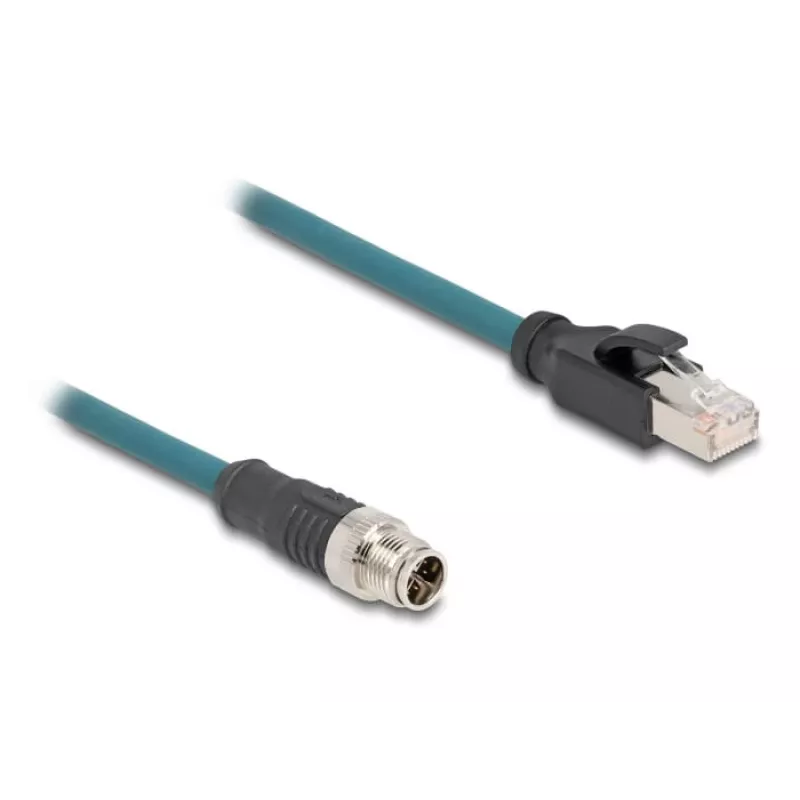 DeLOCK 60077 kaabliadapter M12 RJ-45 Must - türkiissinine (60077)