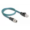 DeLOCK 60077 kaabliadapter M12 RJ-45 Must - türkiissinine (60077)