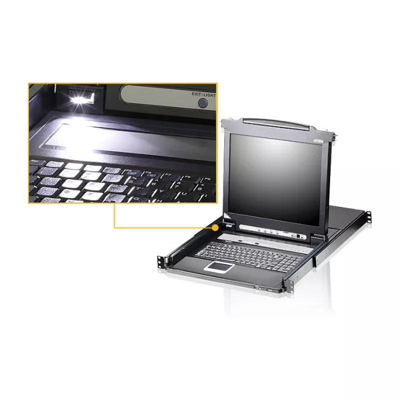 ATEN CL5708MW 43 cm lai LCD KVM-lüliti, USB-PS/2, VGA, 8 porti, UK-paigutus