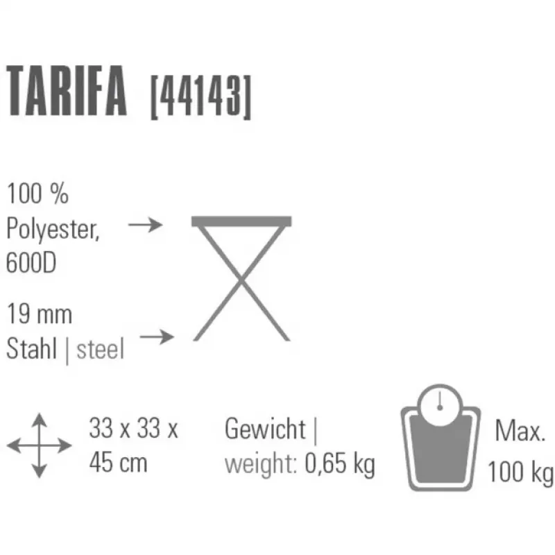 matkatool Tarifa 44143 (tumehall/sinine, kolme jalaga taburet)