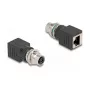Delock M12 adapter X-kodeeritud 8-pin pistikupesa RJ45 pistikupesale sirge
