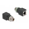 Delock M12 adapter X-kodeeritud 8 kontaktiga pistik RJ45 pesale sirge