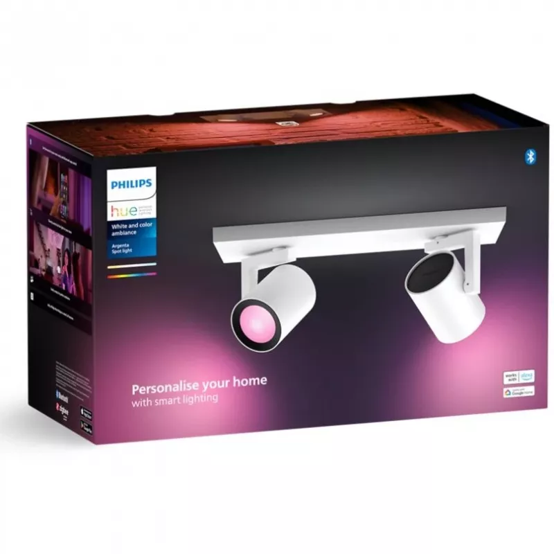 Philips Hue Valge&Col. Amb. Argenta Spot 2 flg. Valge 2x4.2W.