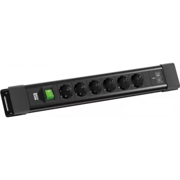 BACHMANN CONNECTUS 6xCEE7/3 1x lüliti, 1xUSB C/C 65W L=2,0m CEE7/7 must (BM0022777)