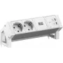 BACHMANN DESK2 ALU Valge 2xCEE7/3, 1xUSB C/C 45W L=0,2m RAL9010 (BM0022042)