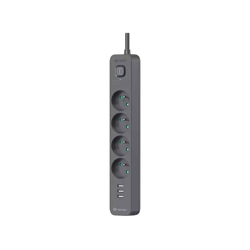 Tracer 47685 Power Line+ 5m (4 pistikupesa + 3x USB A)