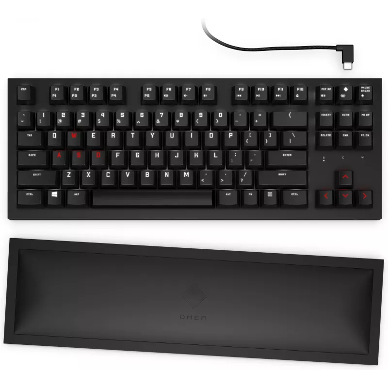 HP OMEN Spacer Wireless TKL klaviatuur, täissuuruses (100%), juhtmevaba, RF-juhtmevaba, mehaaniline, must