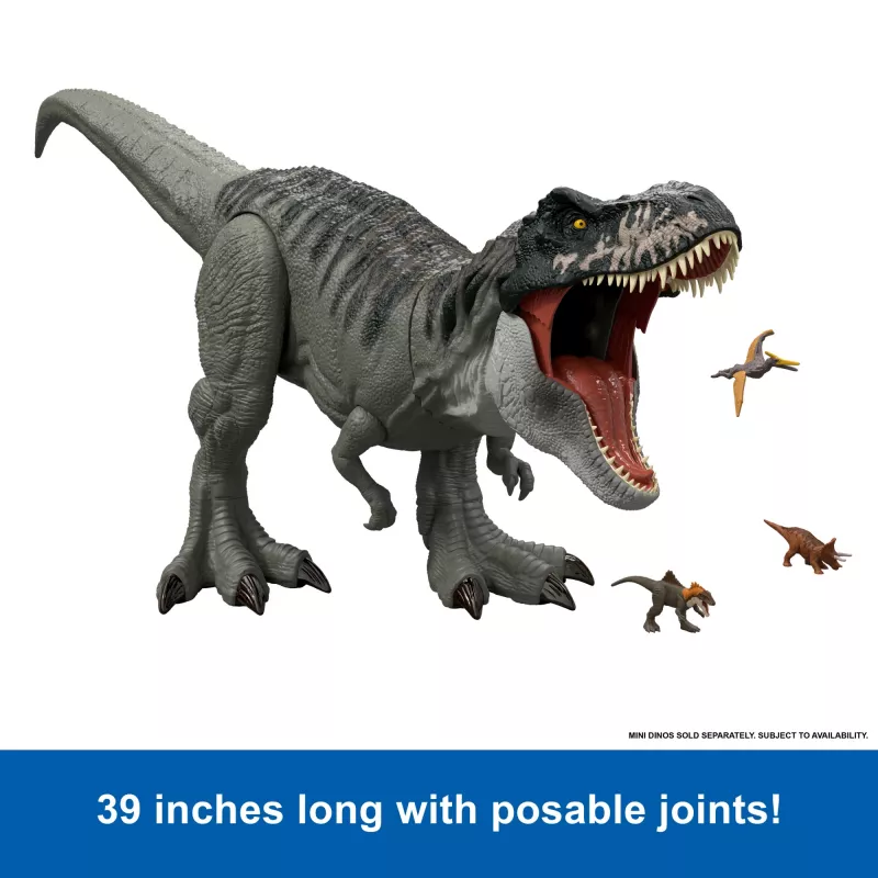 Jurassic World Rebirth Super Colossal Tyrannosaurus Rex märulifiguur, T-Rexi dinosauruse filmimänguasi