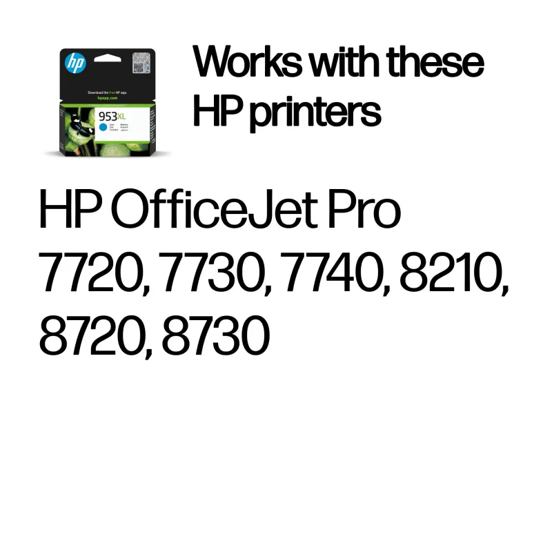 HP 953XL suure mahutavusega tsüaan originaaltindikassett, Kõrge, Tsüaan, Pigmenttint, 18 ml, 1 tk, Üksikpakend