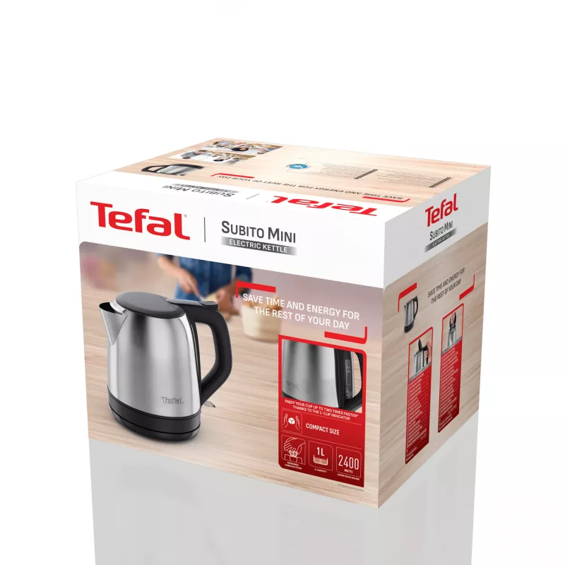 Tefal Subito Mini KO5S2DE0 veekeetja 1 L 2400 W Must, roostevaba teras