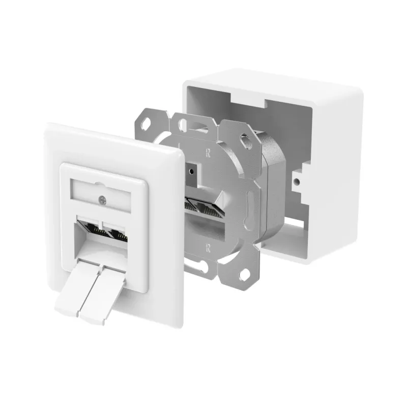 Hama 00300029 pistikupesa 2 x RJ-45 Valge