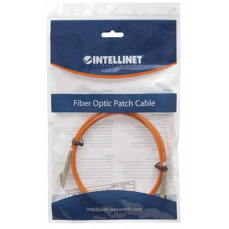 Intellinet fiiberoptiline patch-kaabel, OM2, LC/LC, 5m, oranž, dupleks, multimoodne, 50/125 µm, LSZH, kiud, eluaegne garantii