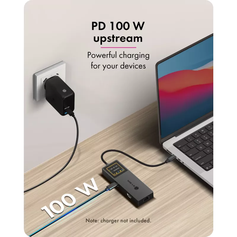 ICY BOX Spade Dock 4038, 7-ühes dokkimisjaam LCD-ekraani ja PD 100 W-ga