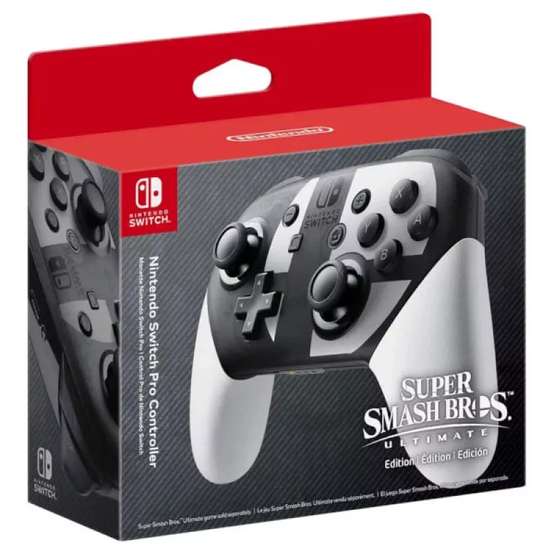 Nintendo Switch Pro kontroller Super Smash Bros. Ultimate Edition must, hall, valge Bluetooth-mängupult analoog-/digitaalne Nintendo Switch
