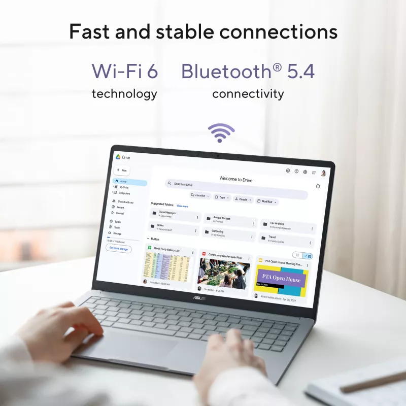 ASUS Chromebook CB1505CTA-S70197-CBE Intel® N N150 39.6 cm (15.6-tolline) Full HD 8 GB LPDDR5-SDRAM 64 GB eMMC Wi-Fi 6 (802.11ax) ChromeOS US International Hall