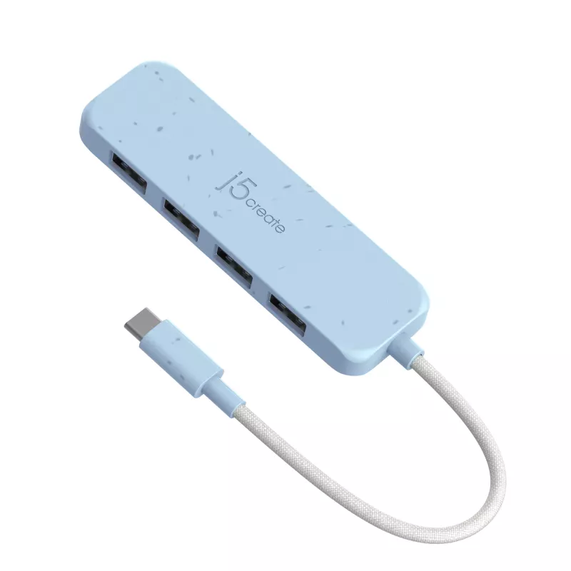 j5create keskkonnasõbralik USB-C kuni 4-pordiline Type-A Gen 2 jaotur