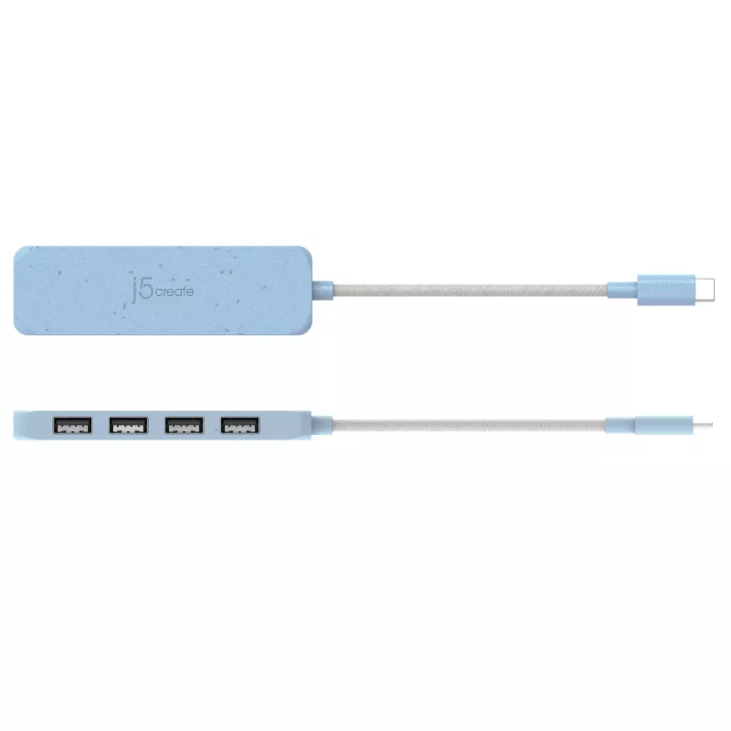 j5create keskkonnasõbralik USB-C kuni 4-pordiline Type-A Gen 2 jaotur