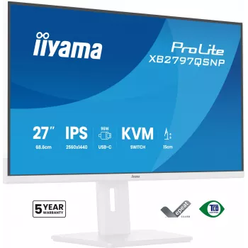 iiyama ProLite XB2797QSNP-W1 27-tolline IPS LCD arvutikuvar 68,6 cm (27 tolli) 2560 x 1440 pikslit Quad HD Valge