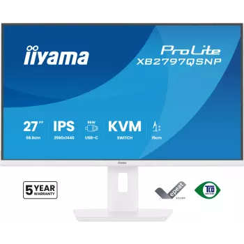 iiyama ProLite XB2797QSNP-W1 27-tolline IPS LCD arvutikuvar 68,6 cm (27 tolli) 2560 x 1440 pikslit Quad HD Valge