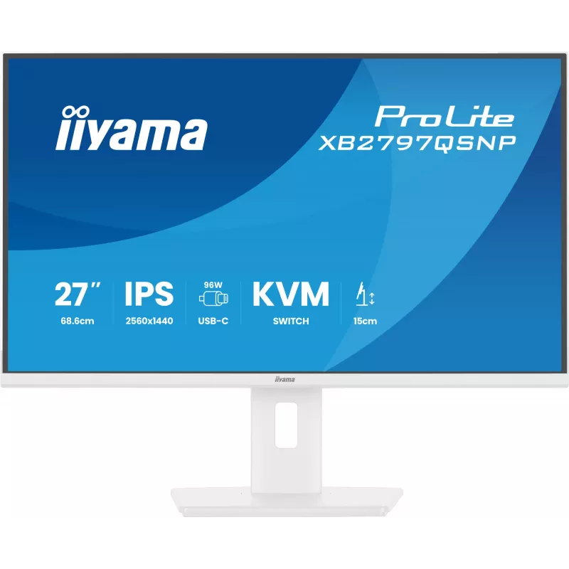 iiyama ProLite XB2797QSNP-W1 27-tolline IPS LCD arvutikuvar 68,6 cm (27 tolli) 2560 x 1440 pikslit Quad HD Valge