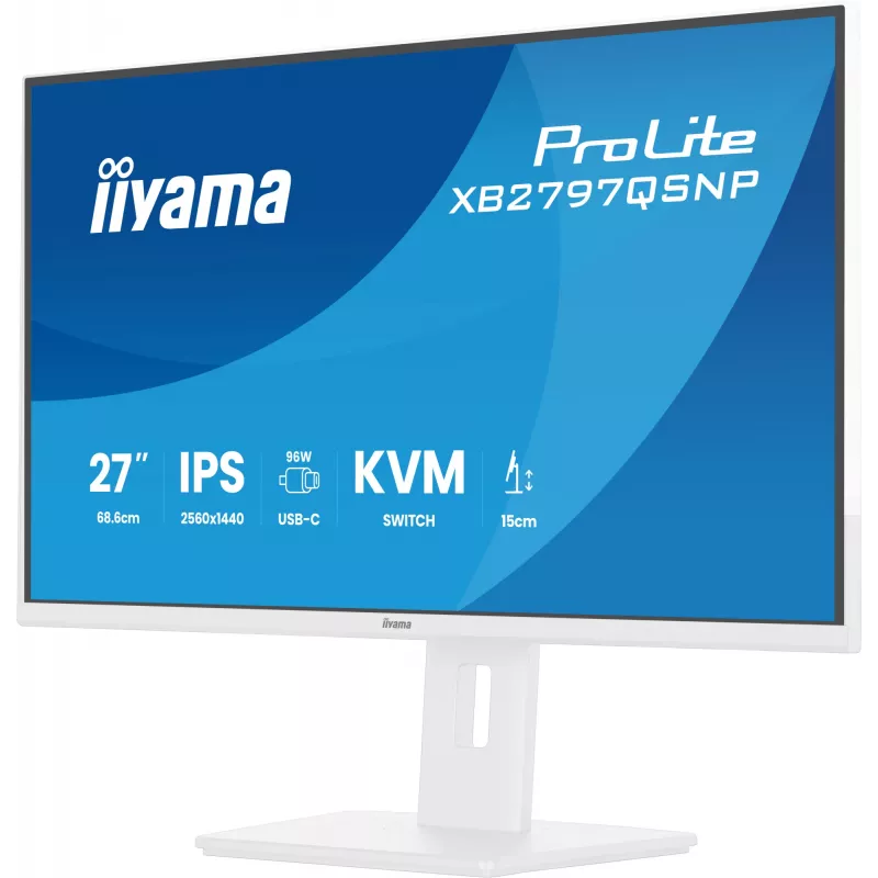 iiyama ProLite XB2797QSNP-W1 27-tolline IPS LCD arvutikuvar 68,6 cm (27 tolli) 2560 x 1440 pikslit Quad HD Valge