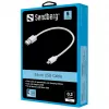 Sandberg MicroUSB sünkroonimis-/laadimiskaabel 0,2 m, 0,2 m, USB A, Micro-USB B, USB 2.0, valge