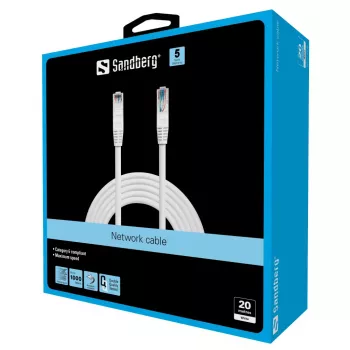 Sandberg võrgukaabel UTP Cat6 20 m, 20 m, Cat6, U/UTP (UTP), RJ-45, RJ-45, valge