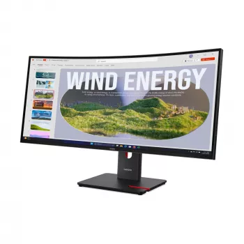 Lenovo ThinkVision T34WD-40 Monitor, 86.4 cm (34 tolli), 3440 x 1440 pikslit, Wide Quad HD, LED, 6 ms, Must