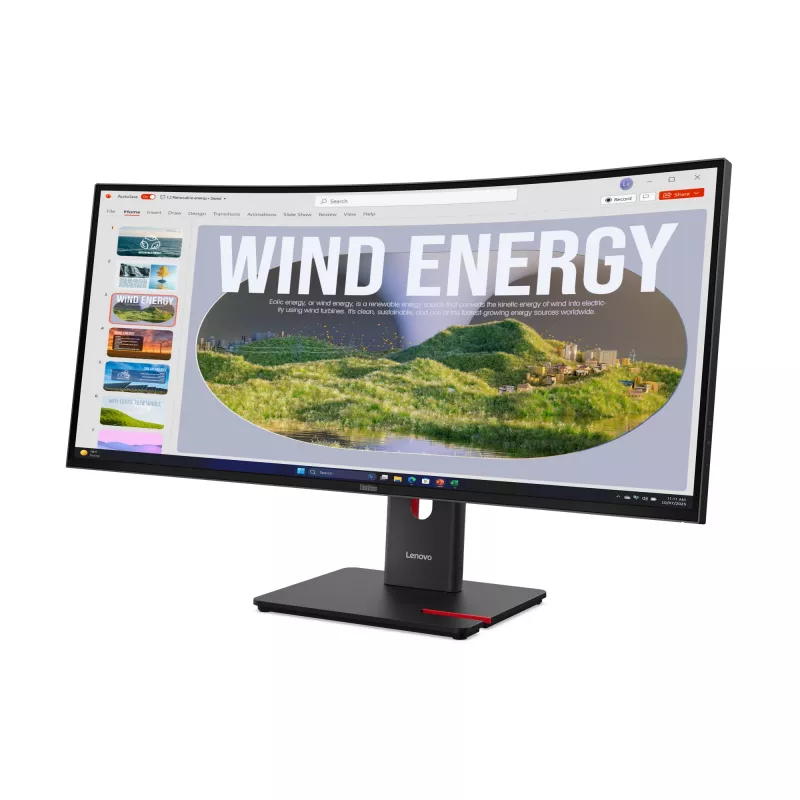 Lenovo ThinkVision T34WD-40 Monitor, 86.4 cm (34 tolli), 3440 x 1440 pikslit, Wide Quad HD, LED, 6 ms, Must