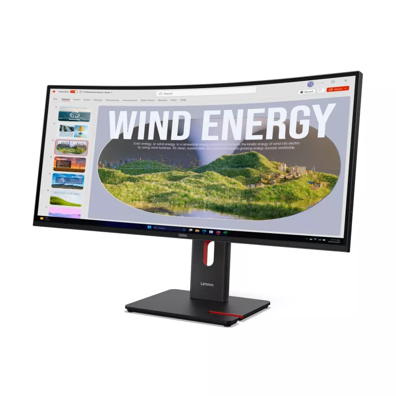 Lenovo ThinkVision T34WD-40 Monitor, 86.4 cm (34 tolli), 3440 x 1440 pikslit, Wide Quad HD, LED, 6 ms, Must