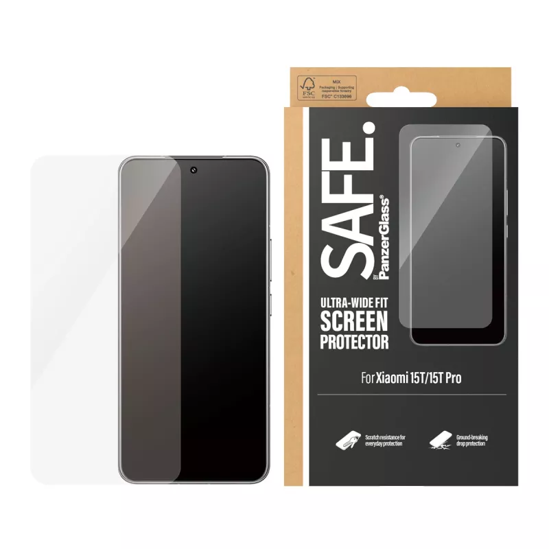 PanzerGlass SAFE. by ® ekraanikaitse Xiaomi 15T | 15T Pro | ülilai sobivusega