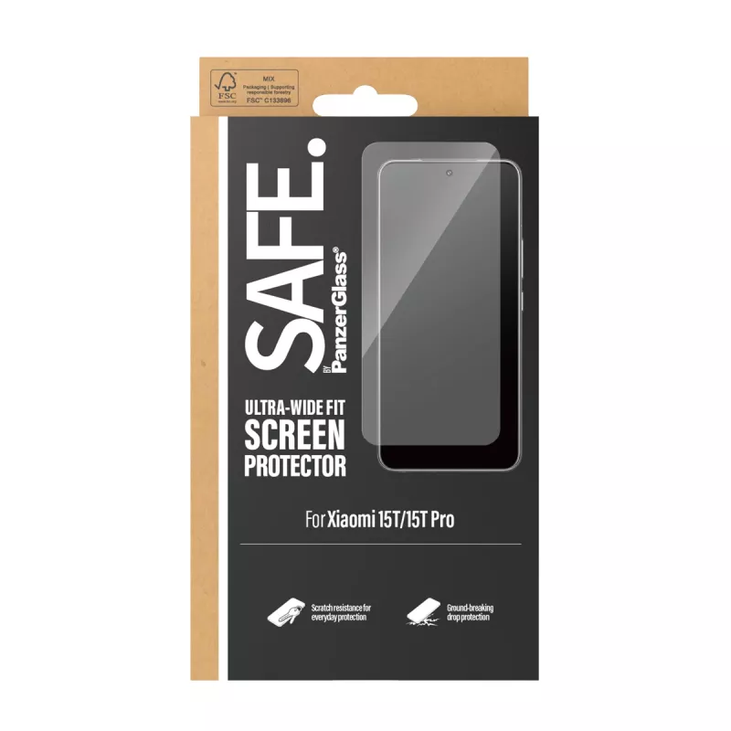 PanzerGlass SAFE. by ® ekraanikaitse Xiaomi 15T | 15T Pro | ülilai sobivusega