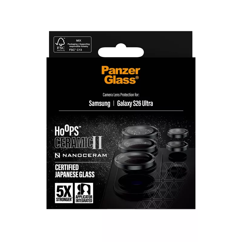 PanzerGlass® Hoops® Ceramic II kaameraobjektiivi kaitseklaas Samsung Galaxy S26 Ultra