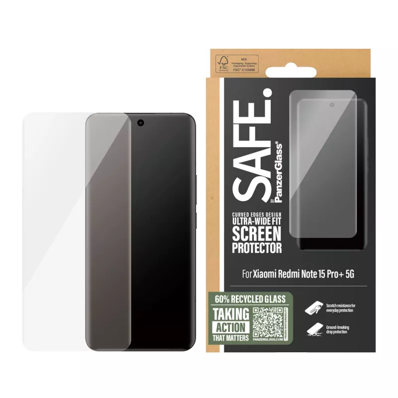 PanzerGlass SAFE. by ® ekraanikaitse Xiaomi Redmi Note 15 Pro+ 5G | ülilai sobivusega
