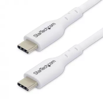 StarTech.com 1 m (3,3 jalga) valge USB-C laadimiskaabel 2 tk pakendis, USB-C kaabel, USB 2.0 USB-C sülearvuti laadimisjuhe, 60 W 3 A toiteedastus, TPE mantel, USB-C andmeedastuskaabel, M/M