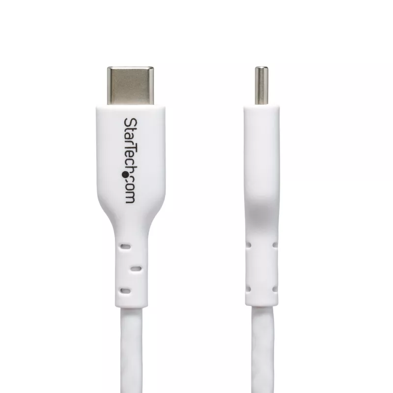 StarTech.com 1 m (3,3 jalga) valge USB-C laadimiskaabel 2 tk pakendis, USB-C kaabel, USB 2.0 USB-C sülearvuti laadimisjuhe, 60 W 3 A toiteedastus, TPE mantel, USB-C andmeedastuskaabel, M/M