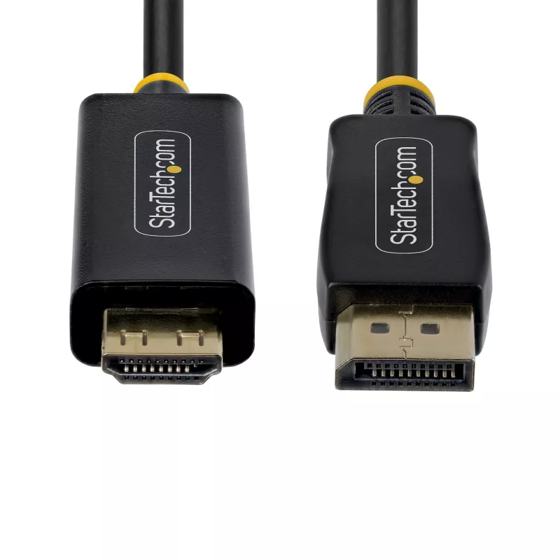 StarTech.com 2 m DisplayPort–HDMI-adapterkaabel haarduvate pistikutega, 4K 60 Hz, HDR, ühesuunaline DP–HDMI videomuundur, DP lauaarvutist HDMI monitorile