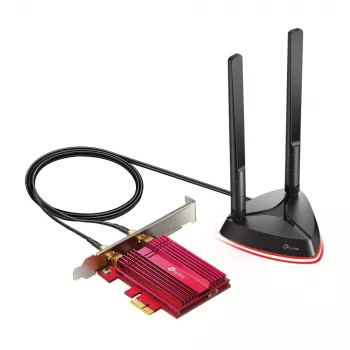 TP-Link AX3000 Wi-Fi 6 Bluetooth 5.0 PCIe adapter, sisemine, juhtmevaba, PCI Express, WLAN / Bluetooth, 2402 Mbit/s, must, punane