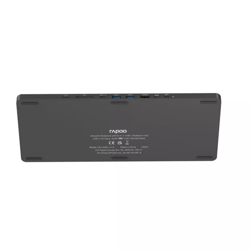 Rapoo UCK-6001 üliõhuke klaviatuur koos 8-in-1 USB-C mitmeotstarbelise adapteriga, QWERTZ