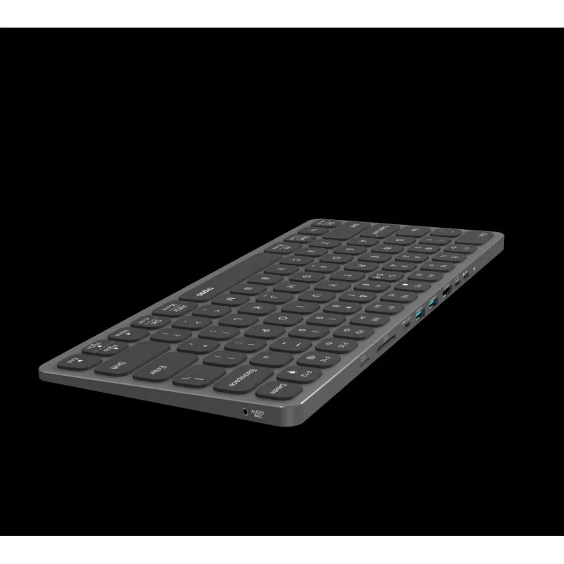 Rapoo UCK-6001 üliõhuke klaviatuur koos 8-in-1 USB-C mitmeotstarbelise adapteriga, QWERTZ