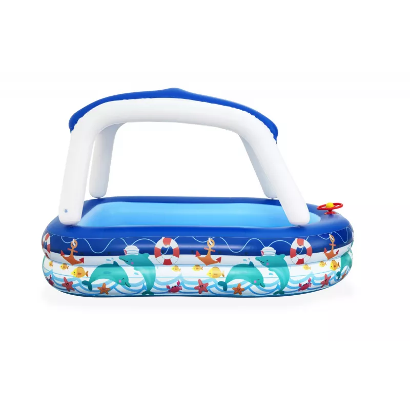 Bestway Sea Captain täispuhutav perebassein UV Careful päikesevarjuga