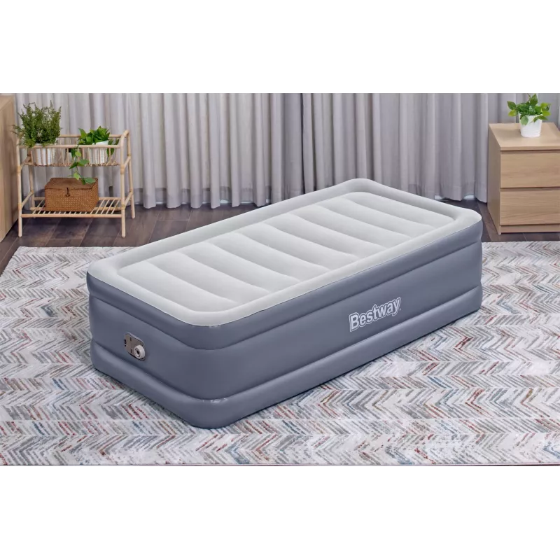Bestway Tritech Air Mattress Twin koos sisseehitatud vahelduvvoolupumba ja antimikroobse kattega, 1.91 m x 97 cm x 51 cm