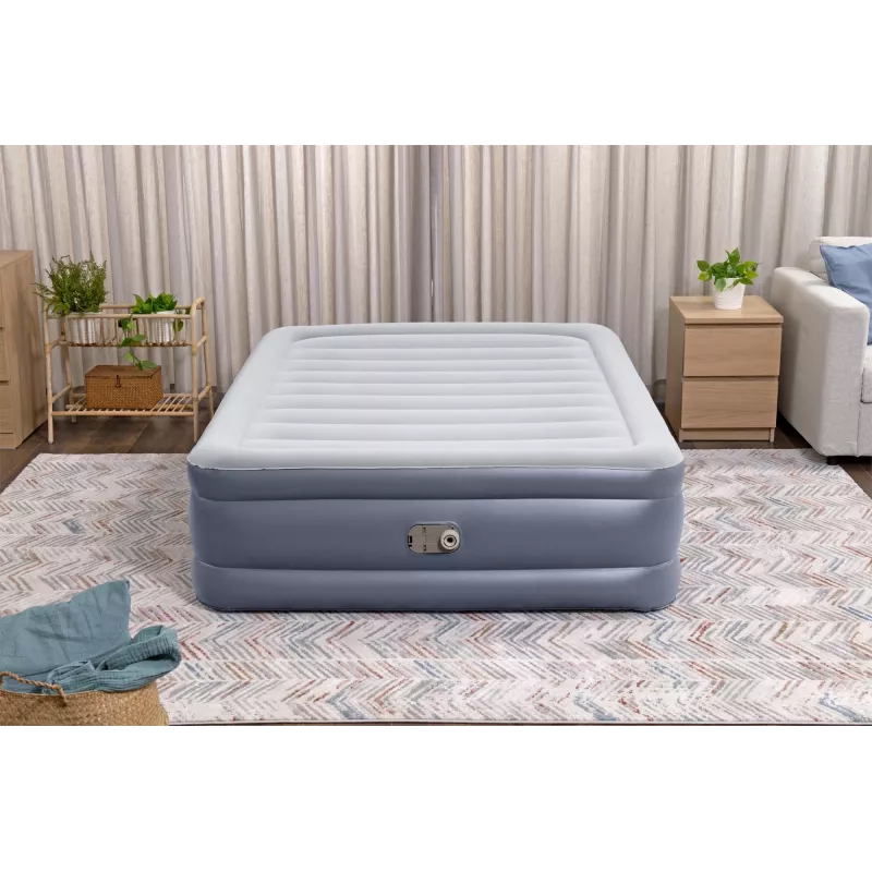 Bestway Tritech Queen täispuhutav madrats sisseehitatud vahelduvvoolupumba ja antimikroobse kattega 2,03 m x 1,52 m x 51 cm