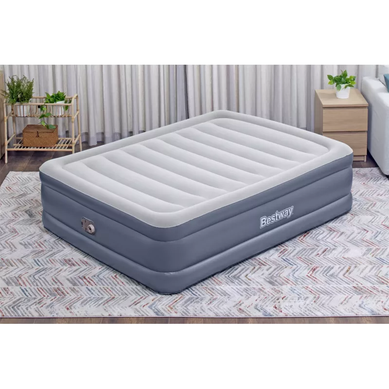 Bestway Tritech Queen täispuhutav madrats sisseehitatud vahelduvvoolupumba ja antimikroobse kattega 2,03 m x 1,52 m x 51 cm